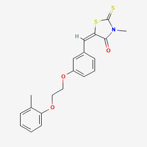 molecular formula C20H19NO3S2 B5250271 (5E)-3-Methyl-5-({3-[2-(2-methylphenoxy)ethoxy]phenyl}methylidene)-2-sulfanylidene-1,3-thiazolidin-4-one 