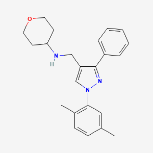 N-{[1-(2,5-dimethylphenyl)-3-phenyl-1H-pyrazol-4-yl]methyl}tetrahydro-2H-pyran-4-amine