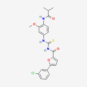 molecular formula C23H22ClN3O4S B5250306 5-(3-chlorophenyl)-N-({[4-(isobutyrylamino)-3-methoxyphenyl]amino}carbonothioyl)-2-furamide 