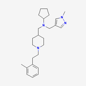 N-[[1-[2-(2-methylphenyl)ethyl]piperidin-4-yl]methyl]-N-[(1-methylpyrazol-4-yl)methyl]cyclopentanamine