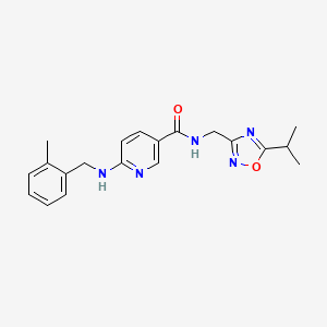 N-[(5-isopropyl-1,2,4-oxadiazol-3-yl)methyl]-6-[(2-methylbenzyl)amino]nicotinamide