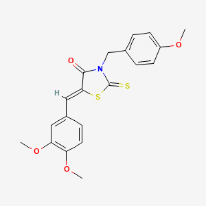 molecular formula C20H19NO4S2 B5250341 (5Z)-5-(3,4-dimethoxybenzylidene)-3-(4-methoxybenzyl)-2-thioxo-1,3-thiazolidin-4-one 