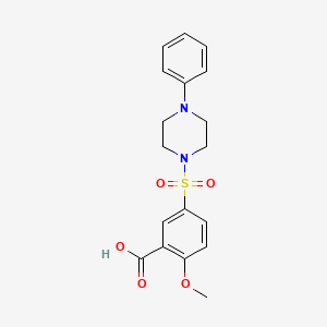 molecular formula C18H20N2O5S B5250357 2-Methoxy-5-(4-phenylpiperazin-1-yl)sulfonylbenzoic acid 