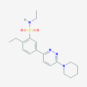 molecular formula C19H26N4O2S B5250390 N,2-diethyl-5-[6-(1-piperidinyl)-3-pyridazinyl]benzenesulfonamide 