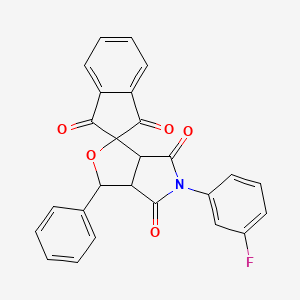 5-(3-fluorophenyl)-3-phenyl-3a,6a-dihydrospiro[furo[3,4-c]pyrrole-1,2'-indene]-1',3',4,6(3H,5H)-tetrone