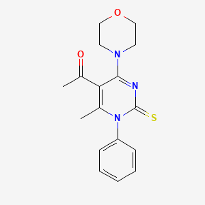 1-[6-methyl-4-(4-morpholinyl)-1-phenyl-2-thioxo-1,2-dihydro-5-pyrimidinyl]ethanone