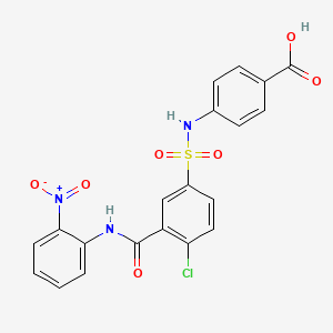 4-{[(4-chloro-3-{[(2-nitrophenyl)amino]carbonyl}phenyl)sulfonyl]amino}benzoic acid