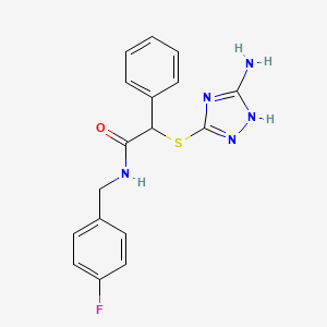 molecular formula C17H16FN5OS B5250501 2-[(3-amino-1H-1,2,4-triazol-5-yl)thio]-N-(4-fluorobenzyl)-2-phenylacetamide 