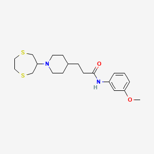 3-[1-(1,4-dithiepan-6-yl)-4-piperidinyl]-N-(3-methoxyphenyl)propanamide