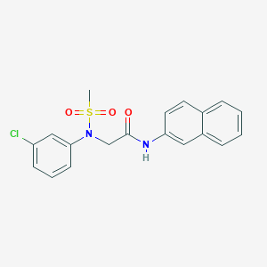 molecular formula C19H17ClN2O3S B5250566 2-(3-chloro-N-methylsulfonylanilino)-N-naphthalen-2-ylacetamide 