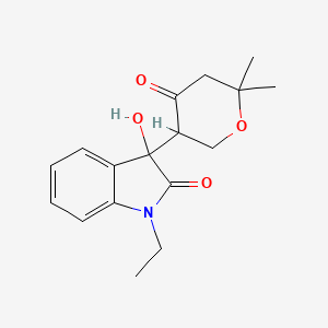 molecular formula C17H21NO4 B5250582 3-(6,6-dimethyl-4-oxotetrahydro-2H-pyran-3-yl)-1-ethyl-3-hydroxy-1,3-dihydro-2H-indol-2-one 