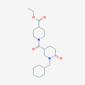 molecular formula C21H34N2O4 B5250608 ethyl 1-{[1-(cyclohexylmethyl)-6-oxo-3-piperidinyl]carbonyl}-4-piperidinecarboxylate 