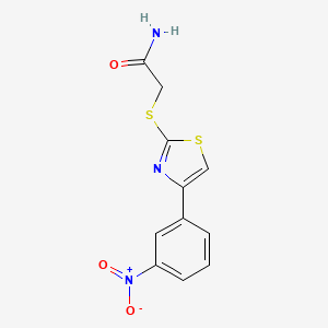 2-[[4-(3-Nitrophenyl)-1,3-thiazol-2-yl]sulfanyl]acetamide