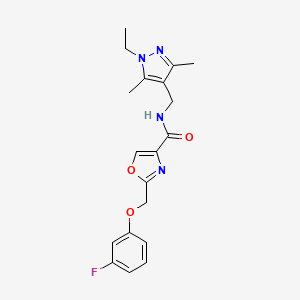 N-[(1-ethyl-3,5-dimethyl-1H-pyrazol-4-yl)methyl]-2-[(3-fluorophenoxy)methyl]-1,3-oxazole-4-carboxamide