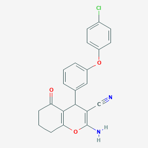 2-amino-4-[3-(4-chlorophenoxy)phenyl]-5-oxo-4,6,7,8-tetrahydrochromene-3-carbonitrile