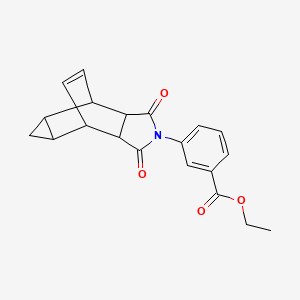 molecular formula C20H19NO4 B5250709 ethyl 3-(3,5-dioxo-4-azatetracyclo[5.3.2.0~2,6~.0~8,10~]dodec-11-en-4-yl)benzoate 