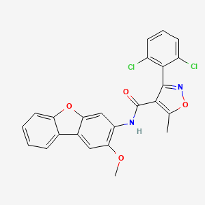 molecular formula C24H16Cl2N2O4 B5250785 3-(2,6-dichlorophenyl)-N-(2-methoxydibenzo[b,d]furan-3-yl)-5-methyl-4-isoxazolecarboxamide 