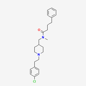 molecular formula C25H33ClN2O B5250848 N-[[1-[2-(4-chlorophenyl)ethyl]piperidin-4-yl]methyl]-N-methyl-4-phenylbutanamide 