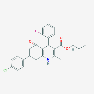 sec-butyl 7-(4-chlorophenyl)-4-(2-fluorophenyl)-2-methyl-5-oxo-1,4,5,6,7,8-hexahydro-3-quinolinecarboxylate