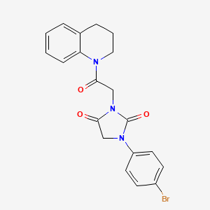 molecular formula C20H18BrN3O3 B5250869 1-(4-bromophenyl)-3-[2-(3,4-dihydro-1(2H)-quinolinyl)-2-oxoethyl]-2,4-imidazolidinedione 