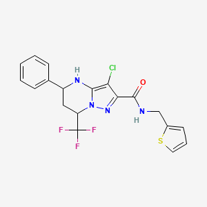 3-Chloro-5-phenyl-N-[(thiophen-2-YL)methyl]-7-(trifluoromethyl)-4H,5H,6H,7H-pyrazolo[1,5-A]pyrimidine-2-carboxamide