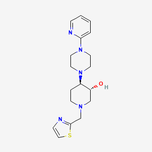 molecular formula C18H25N5OS B5250909 (3R*,4R*)-4-[4-(2-pyridinyl)-1-piperazinyl]-1-(1,3-thiazol-2-ylmethyl)-3-piperidinol 