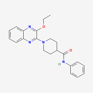 molecular formula C22H24N4O2 B5250930 1-(3-ethoxy-2-quinoxalinyl)-N-phenyl-4-piperidinecarboxamide 