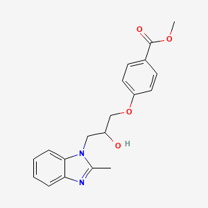 molecular formula C19H20N2O4 B5250933 methyl 4-[2-hydroxy-3-(2-methyl-1H-benzimidazol-1-yl)propoxy]benzoate 