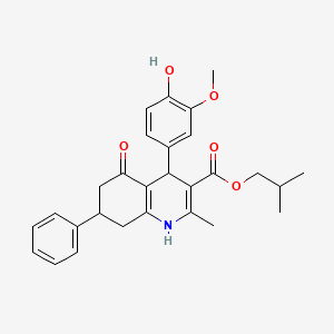 molecular formula C28H31NO5 B5250941 2-Methylpropyl 4-(4-hydroxy-3-methoxyphenyl)-2-methyl-5-oxo-7-phenyl-1,4,5,6,7,8-hexahydroquinoline-3-carboxylate 