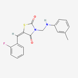 (5E)-5-[(2-Fluorophenyl)methylidene]-3-{[(3-methylphenyl)amino]methyl}-1,3-thiazolidine-2,4-dione