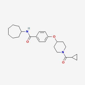 N-cycloheptyl-4-{[1-(cyclopropylcarbonyl)-4-piperidinyl]oxy}benzamide