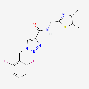 molecular formula C16H15F2N5OS B5250985 1-(2,6-difluorobenzyl)-N-[(4,5-dimethyl-1,3-thiazol-2-yl)methyl]-1H-1,2,3-triazole-4-carboxamide 