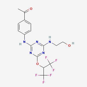 1-[4-({4-[(2-hydroxyethyl)amino]-6-[2,2,2-trifluoro-1-(trifluoromethyl)ethoxy]-1,3,5-triazin-2-yl}amino)phenyl]ethanone