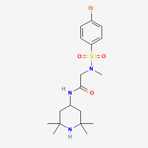 2-[(4-bromophenyl)sulfonyl-methylamino]-N-(2,2,6,6-tetramethylpiperidin-4-yl)acetamide