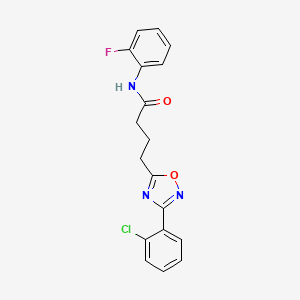 4-[3-(2-chlorophenyl)-1,2,4-oxadiazol-5-yl]-N-(2-fluorophenyl)butanamide