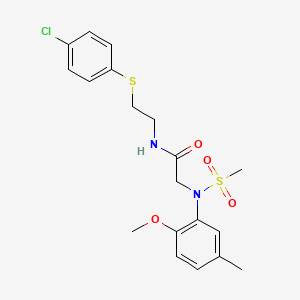 N-[2-(4-chlorophenyl)sulfanylethyl]-2-(2-methoxy-5-methyl-N-methylsulfonylanilino)acetamide