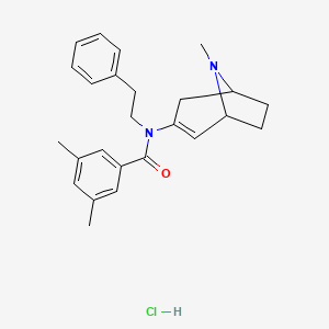 molecular formula C25H31ClN2O B5251059 3,5-dimethyl-N-(8-methyl-8-azabicyclo[3.2.1]oct-2-en-3-yl)-N-(2-phenylethyl)benzamide;hydrochloride 