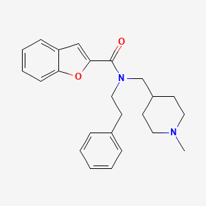 molecular formula C24H28N2O2 B5251064 N-[(1-methyl-4-piperidinyl)methyl]-N-(2-phenylethyl)-1-benzofuran-2-carboxamide 