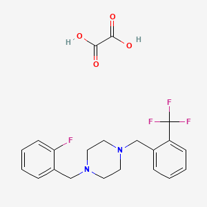 molecular formula C21H22F4N2O4 B5251067 1-[(2-Fluorophenyl)methyl]-4-[[2-(trifluoromethyl)phenyl]methyl]piperazine;oxalic acid 