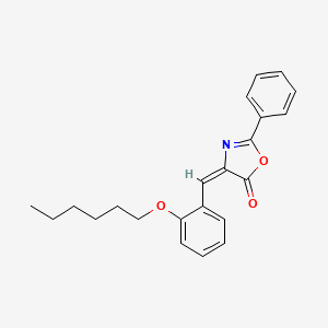 molecular formula C22H23NO3 B5251101 (4E)-4-[(2-hexoxyphenyl)methylidene]-2-phenyl-1,3-oxazol-5-one 