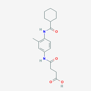 molecular formula C18H24N2O4 B5251104 4-[4-(Cyclohexanecarbonylamino)-3-methylanilino]-4-oxobutanoic acid 