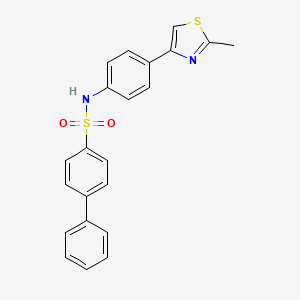 molecular formula C22H18N2O2S2 B5251135 N-[4-(2-methyl-1,3-thiazol-4-yl)phenyl]-4-biphenylsulfonamide 