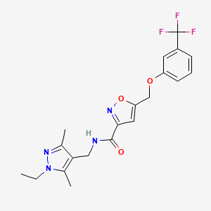 N-[(1-ethyl-3,5-dimethyl-1H-pyrazol-4-yl)methyl]-5-{[3-(trifluoromethyl)phenoxy]methyl}-3-isoxazolecarboxamide