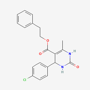 molecular formula C20H19ClN2O3 B5251145 2-Phenylethyl 4-(4-chlorophenyl)-6-methyl-2-oxo-1,2,3,4-tetrahydropyrimidine-5-carboxylate 