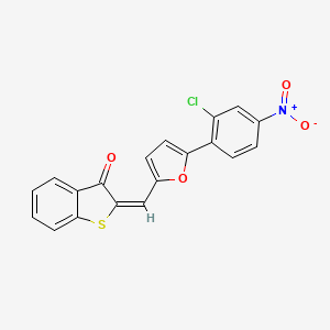 (2E)-2-{[5-(2-CHLORO-4-NITROPHENYL)FURAN-2-YL]METHYLIDENE}-2,3-DIHYDRO-1-BENZOTHIOPHEN-3-ONE