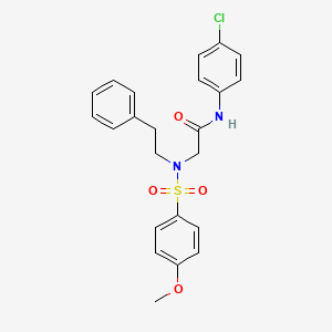 molecular formula C23H23ClN2O4S B5251198 N~1~-(4-chlorophenyl)-N~2~-[(4-methoxyphenyl)sulfonyl]-N~2~-(2-phenylethyl)glycinamide 