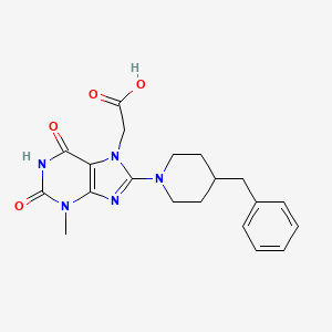 2-(8-(4-benzylpiperidin-1-yl)-3-methyl-2,6-dioxo-2,3-dihydro-1H-purin-7(6H)-yl)acetic acid