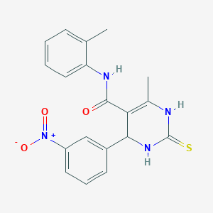 6-methyl-N-(2-methylphenyl)-4-(3-nitrophenyl)-2-sulfanylidene-3,4-dihydro-1H-pyrimidine-5-carboxamide