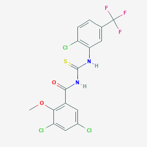 3,5-dichloro-N-{[2-chloro-5-(trifluoromethyl)phenyl]carbamothioyl}-2-methoxybenzamide