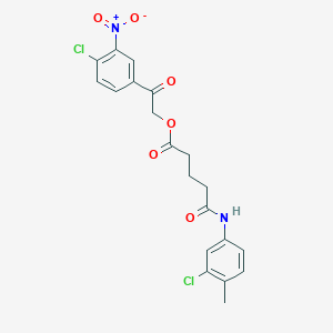 2-(4-chloro-3-nitrophenyl)-2-oxoethyl 5-[(3-chloro-4-methylphenyl)amino]-5-oxopentanoate